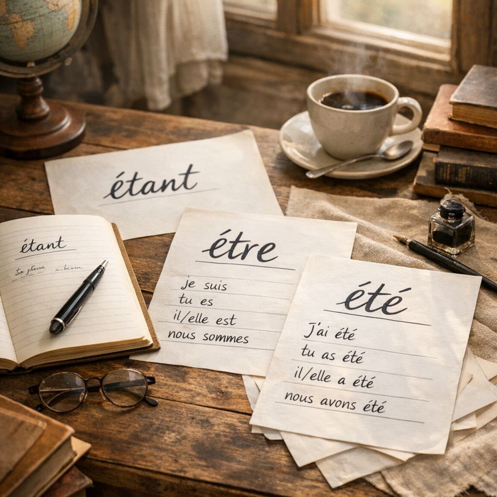 Participe, infinitif et gérondif : être, étant, été